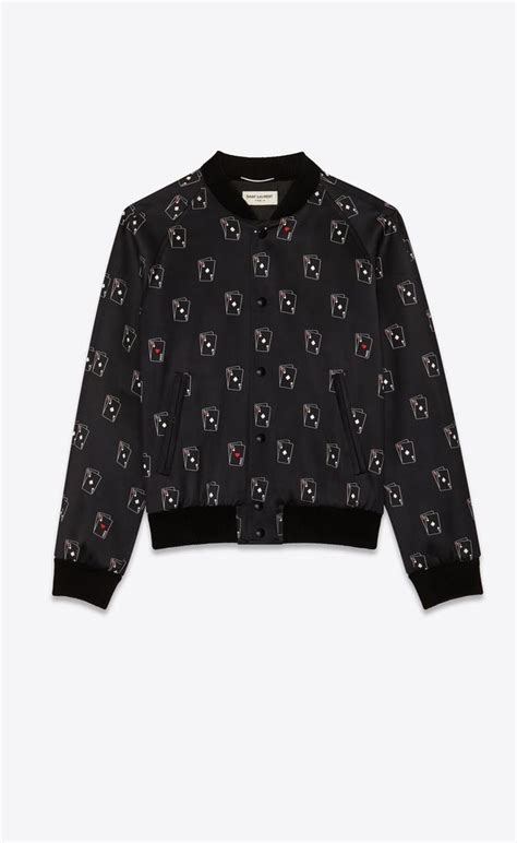 ysl satin teddy with sl cards print